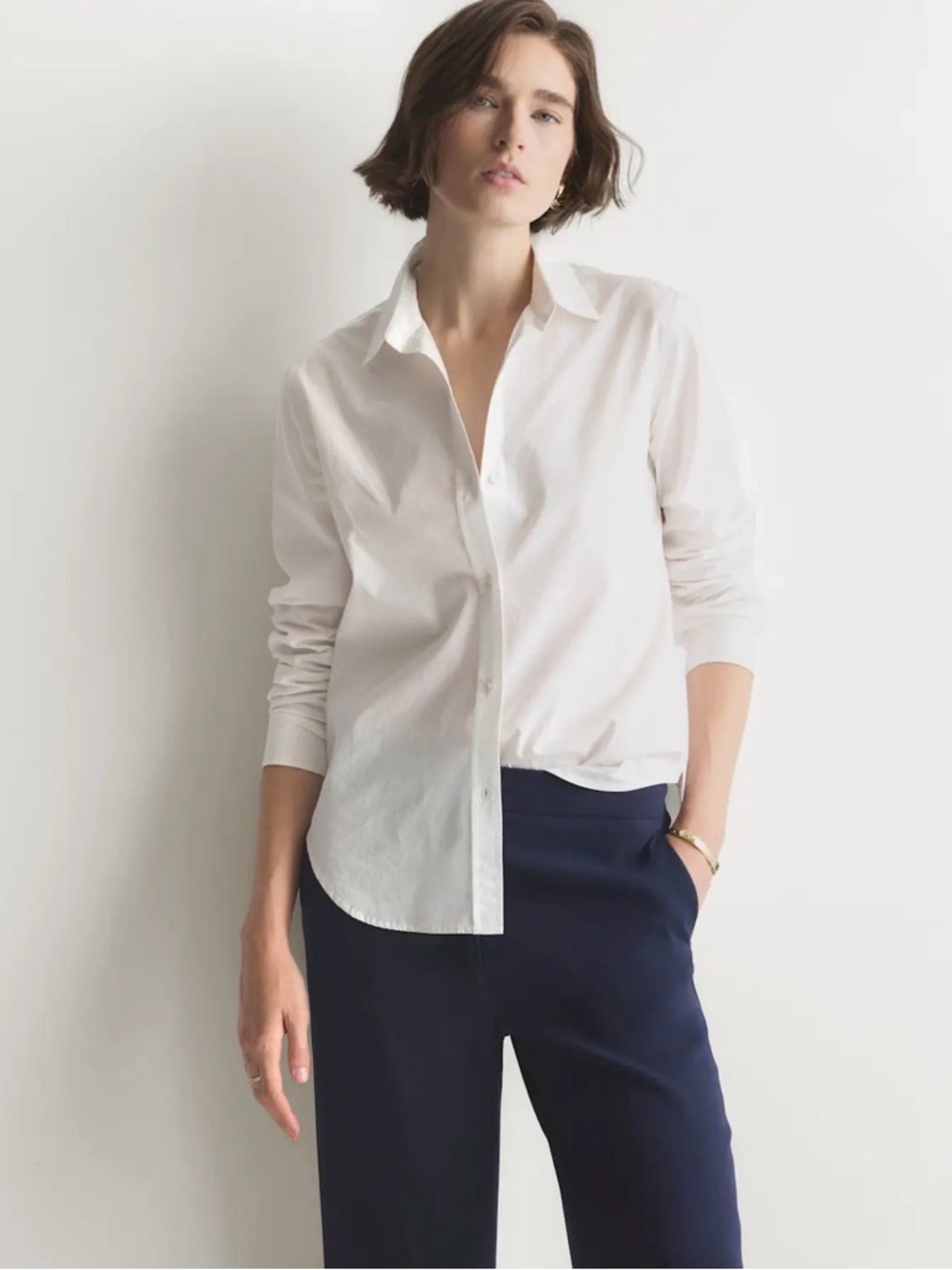 Quince Organic Cotton Poplin White Button-Down Shirt